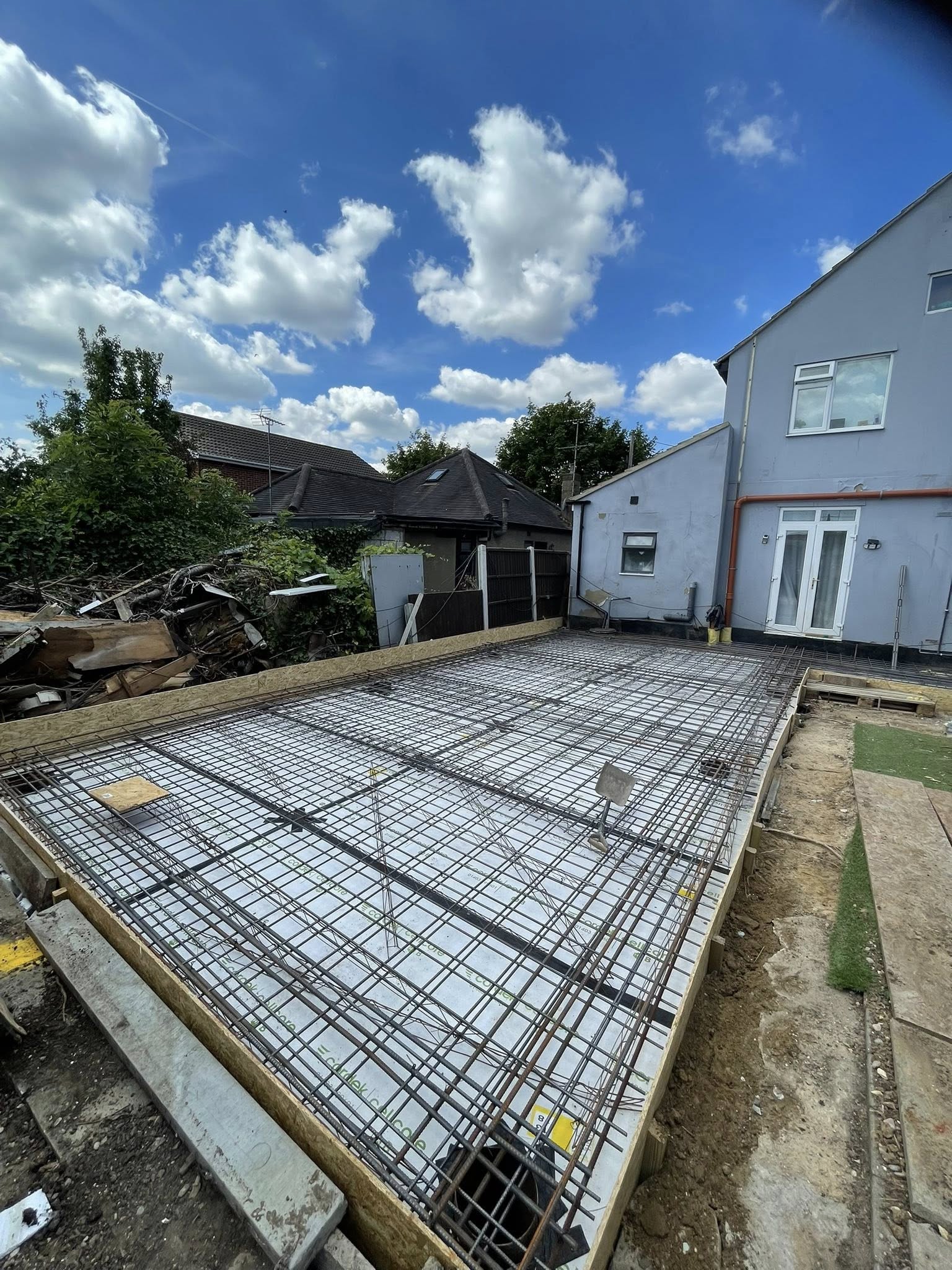 House extension foundations with steel frame in Basildon | Essex | Kent | London | Hertfordshire