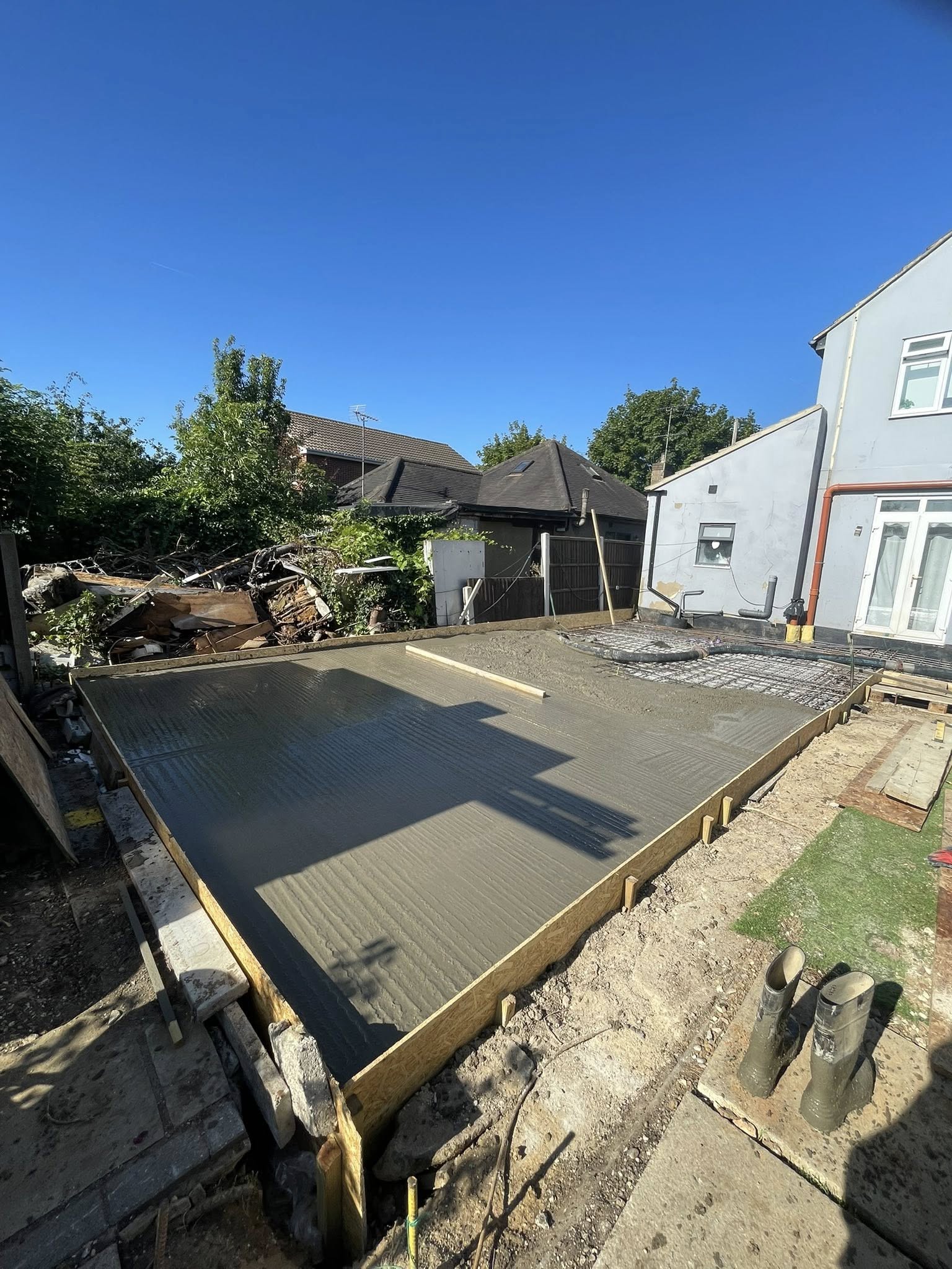 House extension foundations with concrete in Basildon | Essex | Kent | London | Hertfordshire