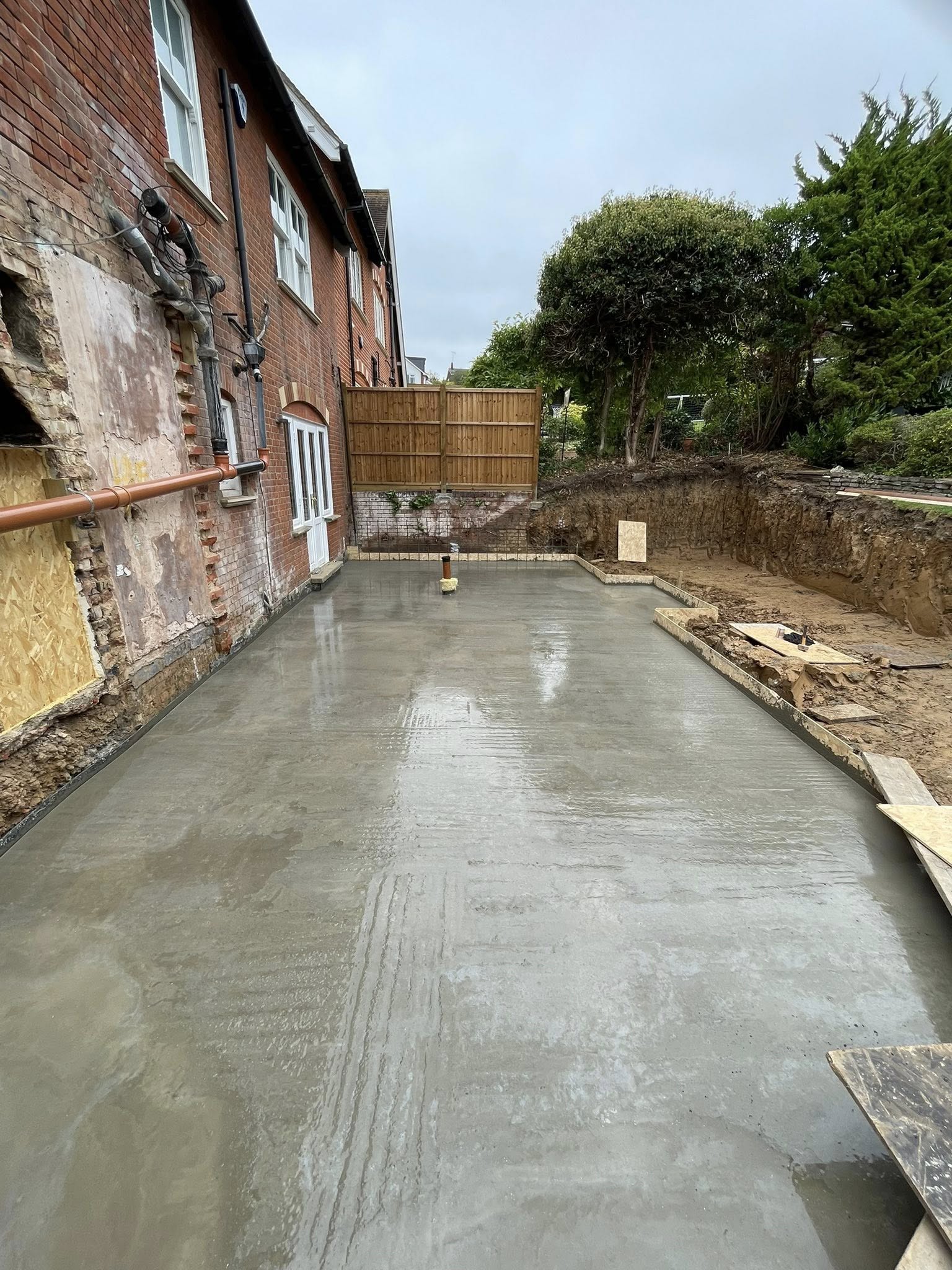 Freshly poured concrete starting to set in Basildon | Essex | Kent | London | Hertfordshire