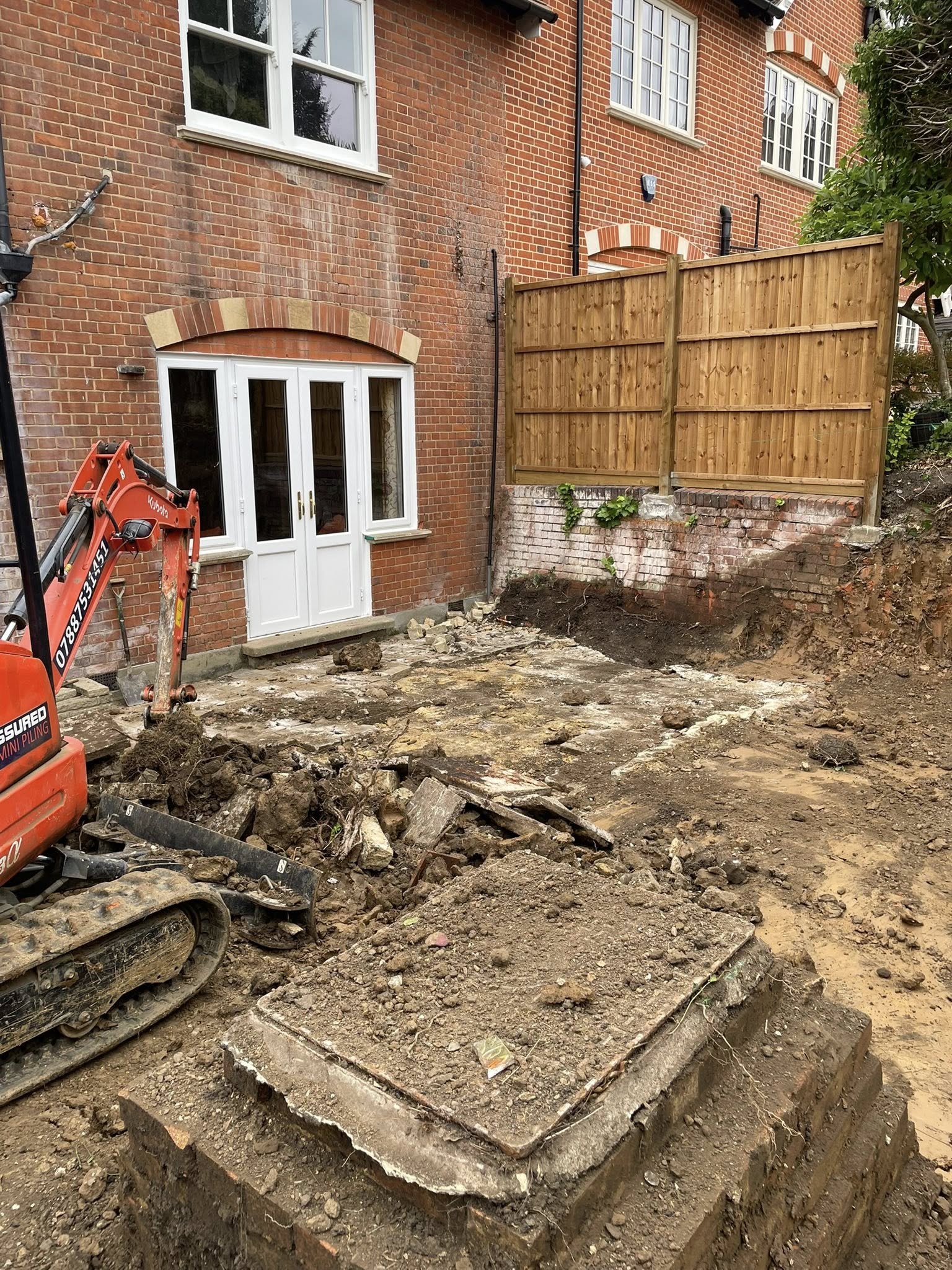 Small digger digging up back yard in Basildon | Essex | Kent | London | Hertfordshire