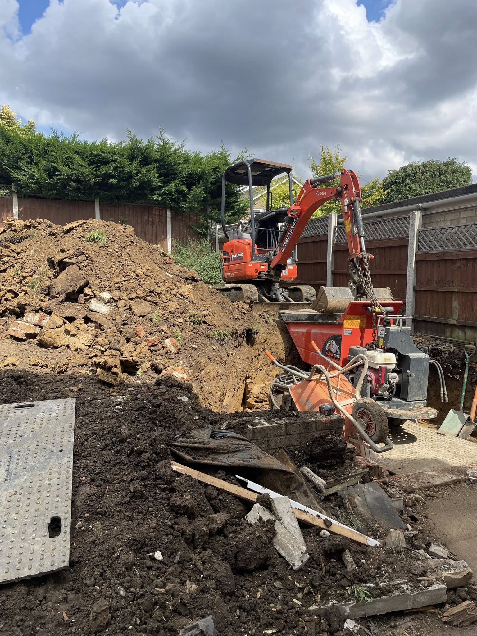 Dug up back garden at various levels in Basildon | Essex | Kent | London | Hertfordshire